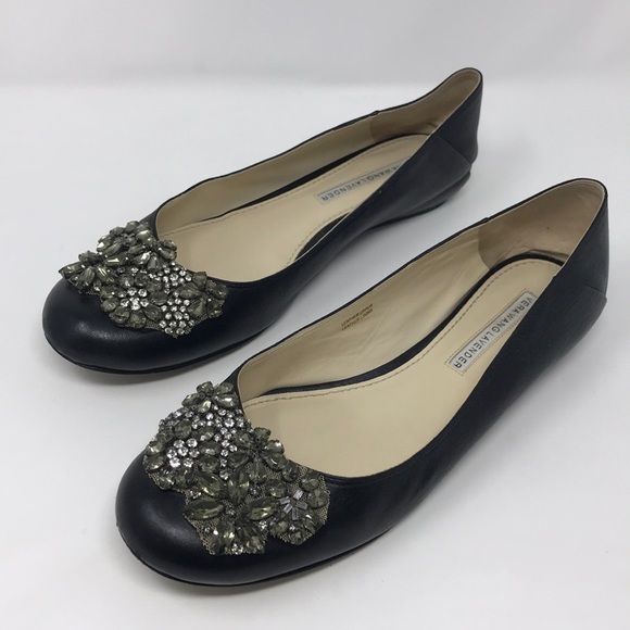 Vera Wang Lavender Label Shoes - Vera Wang Lavender black leather ballet flats